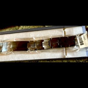 Mens 8” Black Chrome Stainless Steel Bracelet~ Resize at Jeweler like a Watch